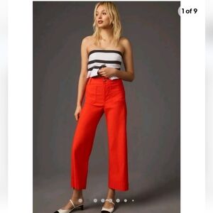 Maeve Vibrant Orange Cropped Pants